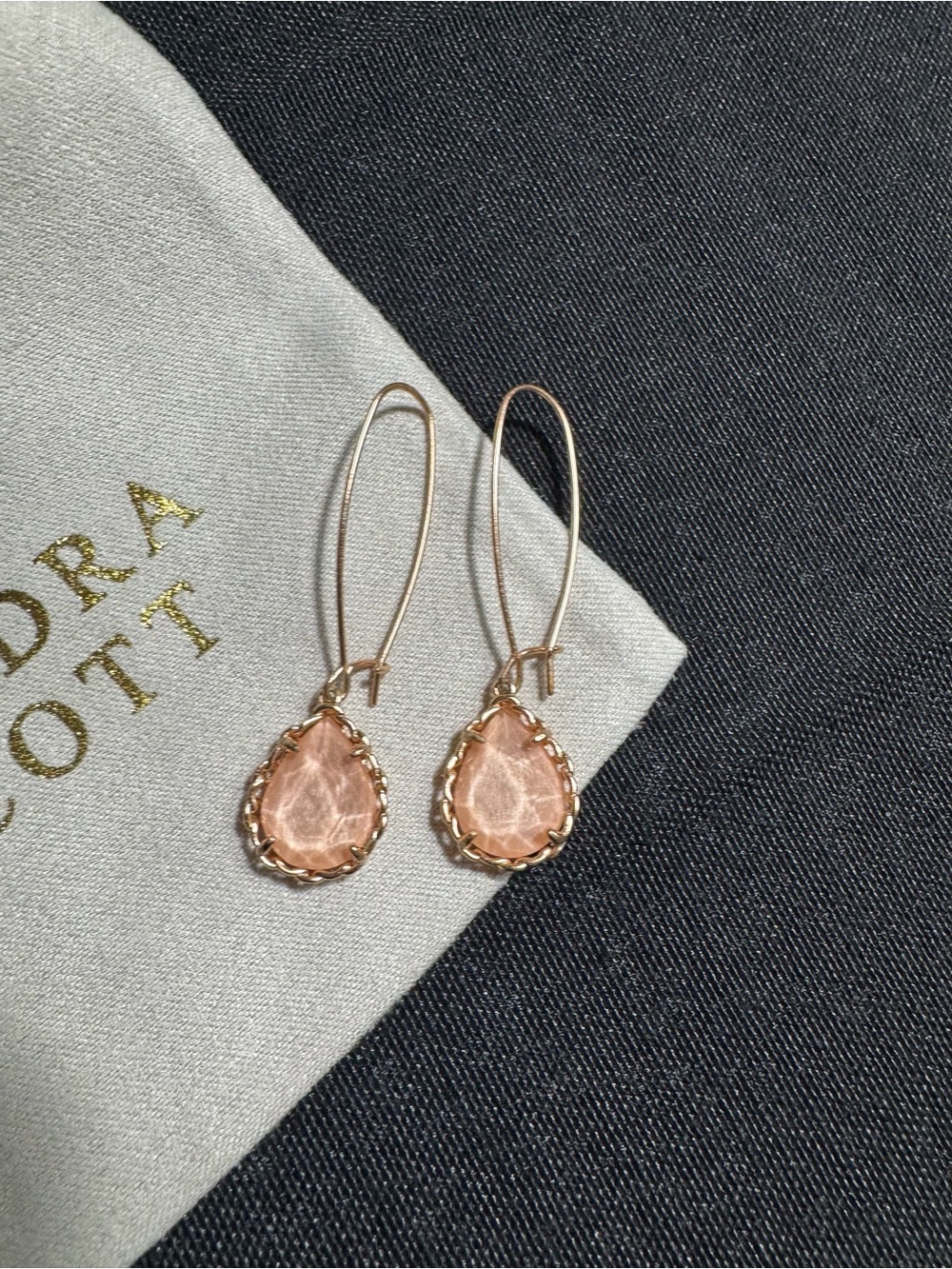 Kendra Scott Rose Gold Teardrop Dangle Earrings